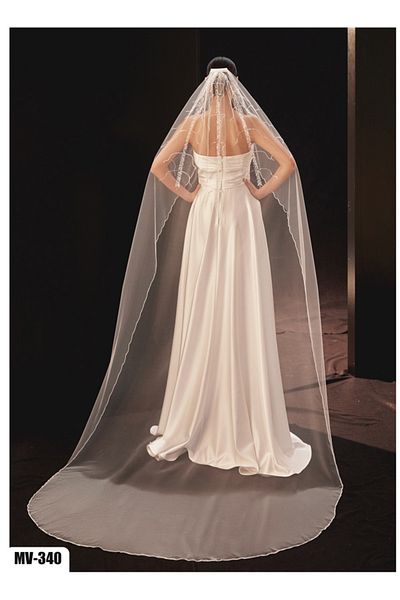Hayalperest boncuk Minimal Line Patterned Bridal Veil