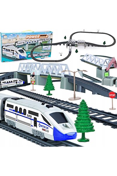 indiggo Electric Train Set with Locomotive, Wagon, Mobile Bridge, Tunnels, 366 cm Track Length, Light Effect