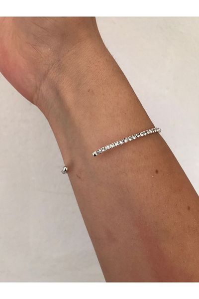 shop Waterway Silver Color Thin Compatible with Any Wrist Plug Sticker Clamp Bracelet Shiny