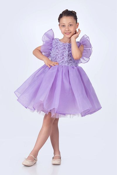 vestitino 3D Rose Detailed Girl's Dress