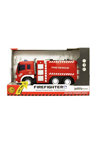 Jollity Jucărie interactivă de pompieri, cu sunet și lumini, roșie, lungime 2...