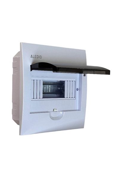 ALEDIO Panou încorporat din policarbonat, 8 module, 1 rând, IP50