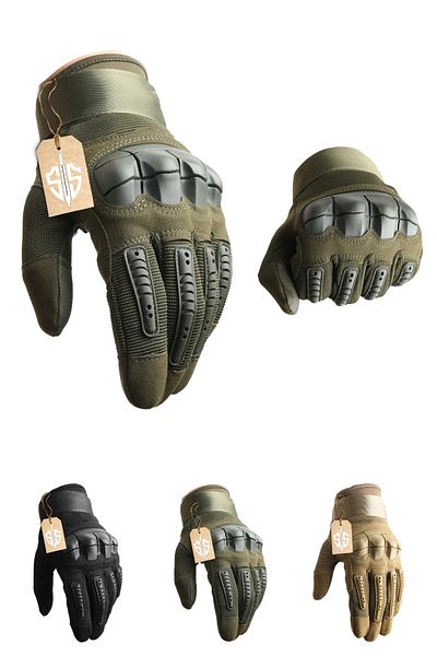 SINGLE SWORD Full Finger Professional Protect Touch Finger Military Tactical Khaki Motorcycle/Bike Glove
