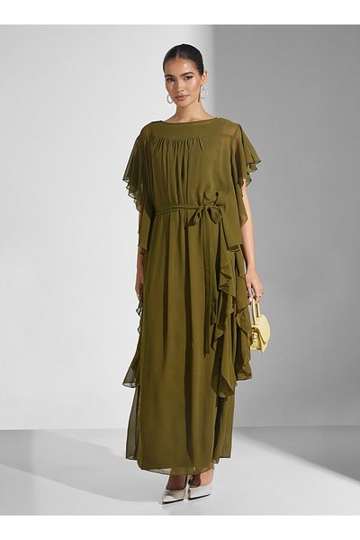 Sinoir Georgette Side Frill Dress