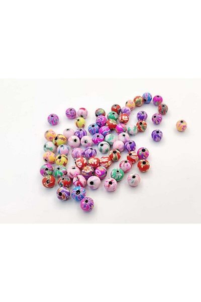 yiğit aksesuar 100 Pieces 8 mm Patterned Round Beads Jewelry Beads