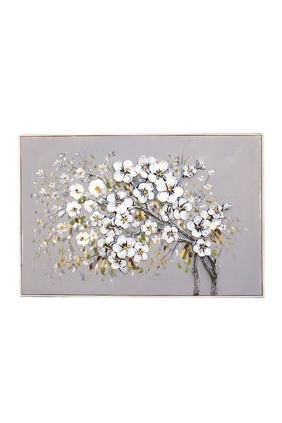 OEM Tablou din panza cu rama din lemn cu flori 3D, 120x80 cm, M2