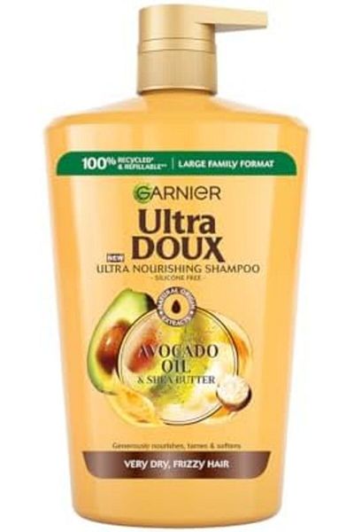 Garnier Ultra Doux Avocado Oil & Shea Butter Nourishing Shampoo For Very Dry & Frizzy Hair - 1000 ml