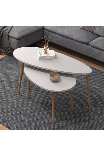Monte Sehpa Egg Coffee Table White