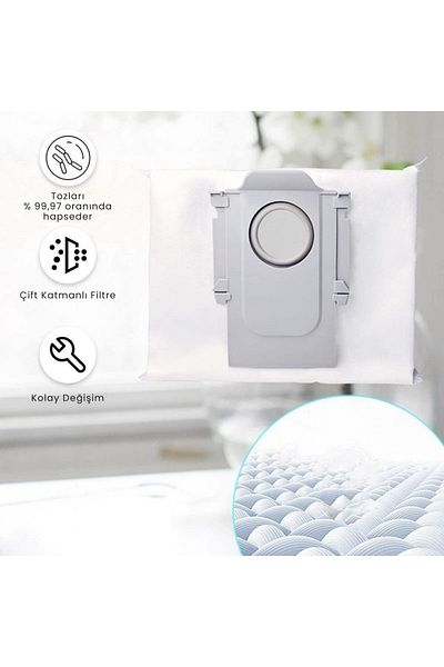 Supervac For Roborock S7 Maxv Ultra, S7 Max Ultra, Q5+, Q7+, Q7 Max+, S8 Pro Ultra, S8+ Robot Vacuum Cleaner Dust Bag