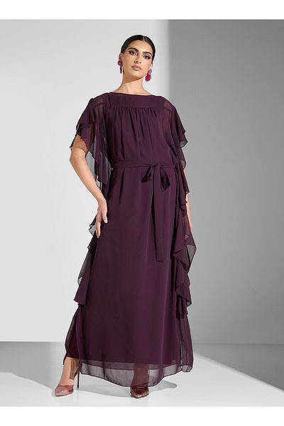 Sinoir Georgette Side Frill Dress