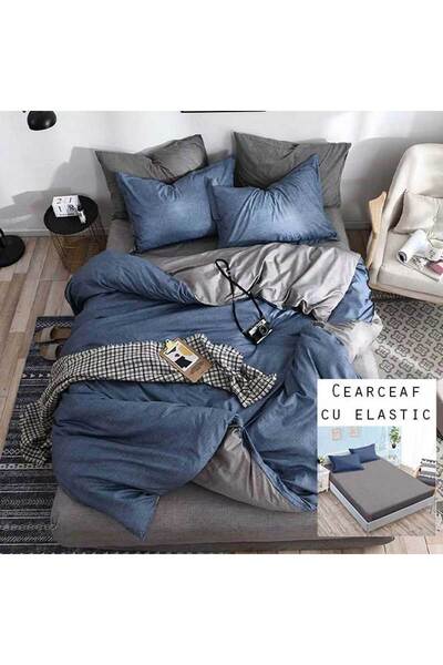 OEM Lenjerie Bumbac Satinat, Pucioasa, 2 Persoane, Pat Dublu, Cearceaf cu ela...