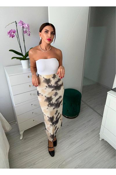 sterktekstil Women's Tulle Patterned Pencil Skirt