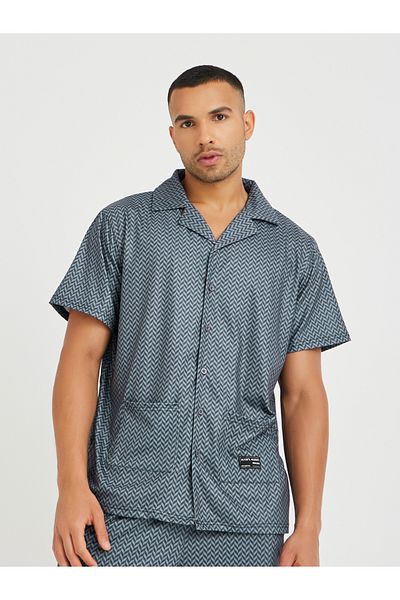 Styli Printed Short Sleeve Shirt and Shorts Pyjama Set