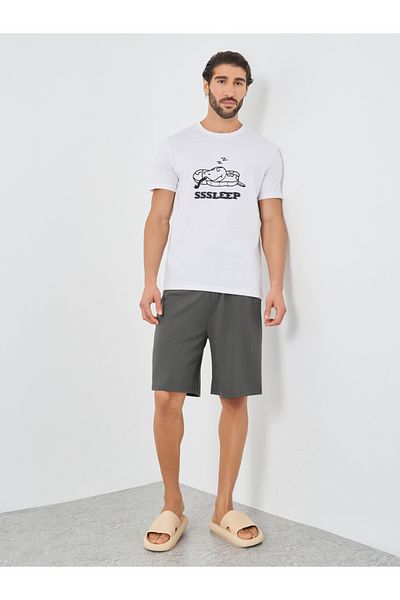 Styli Graphic Print T-Shirt and Shorts Pyjama Set