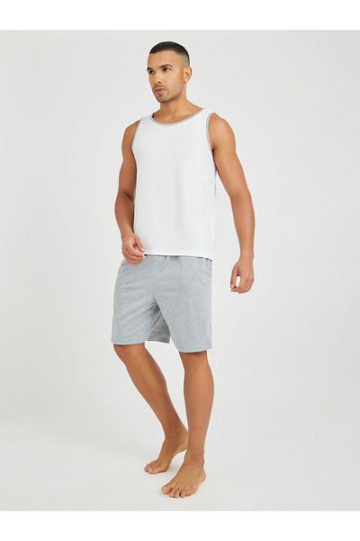 Styli Solid Regular Fit Tank and Shorts Set