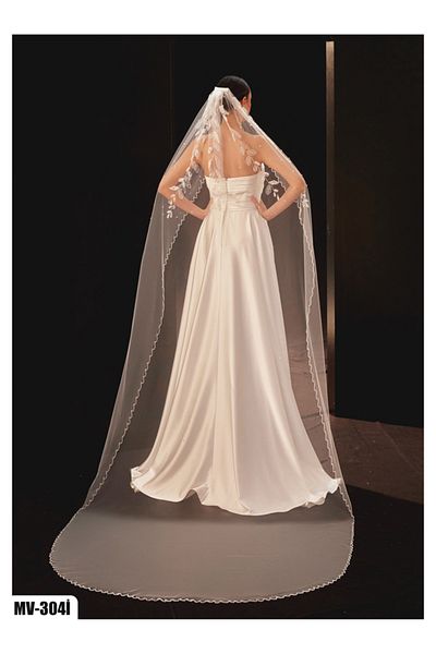 Hayalperest boncuk Three Dimensional Leaf Pattern Bridal Veil