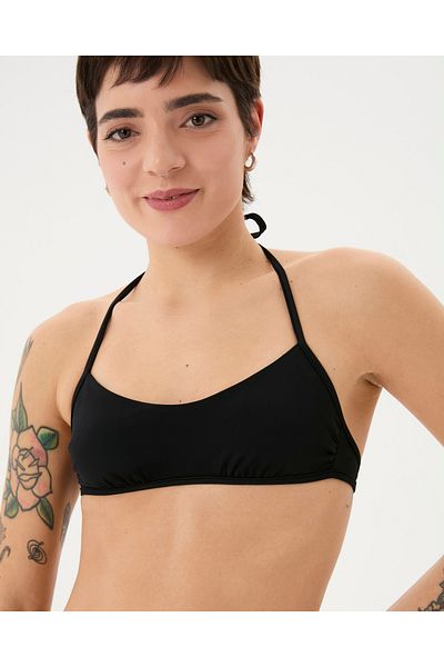 Ayma Active Black Drawstring Bralet Bikini Top