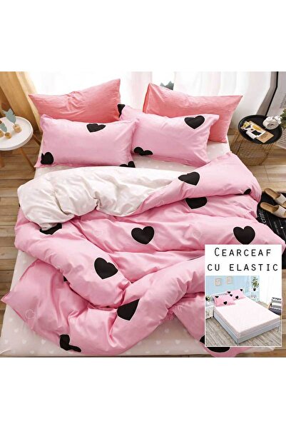 OEM Lenjerie Bumbac Satinat, Pucioasa, 2 Persoane, Pat Dublu, Cearceaf cu ela...