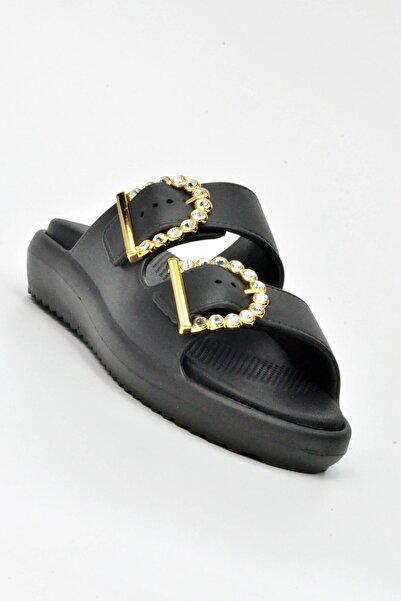 AkınalBella AKINALBELLA Papuci cu talpă dublă cu bandă dublă cu pietre E438.Z...