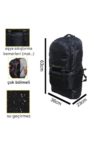 Binbirreyon Αδιάβροχη τσάντα Mountaineer Bellows 65Lt με θήκη tablet HF019