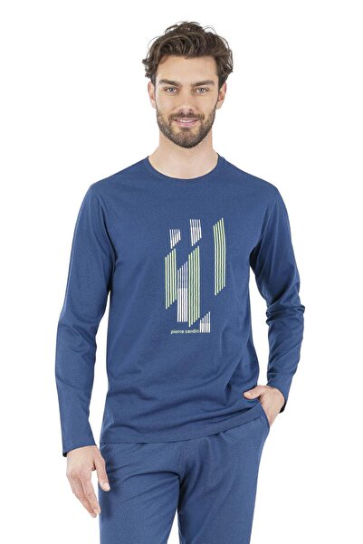 Pierre Cardin Costum de pijama pentru bărbați, 100% bumbac, detaliu buzunar