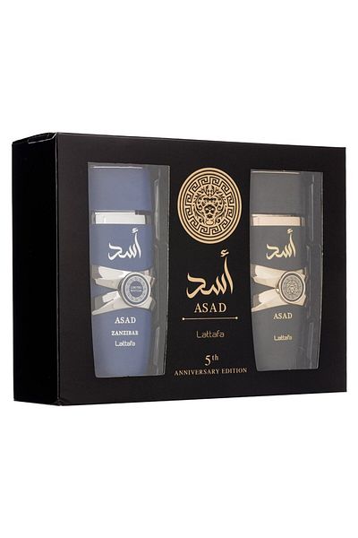 lattafa Gift Set Asad Eau De Parfum 100ml Asad Zanzibar Eau De Parfum 100ml