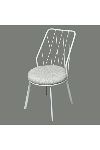 Buketim Mobilya Beyaz Yıldız Metal Tel Sandalye Mutfak Cafe Sandalyesi