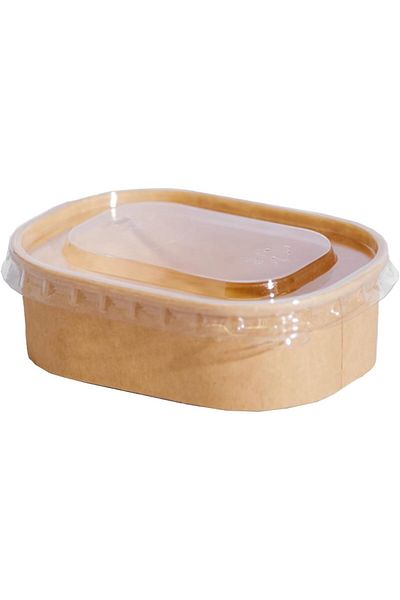 Ideal Pack Kraft Mini Rectangular Containers – 150ML (10 Pcs) | Eco-Friendly & Sturdy Food Packagi