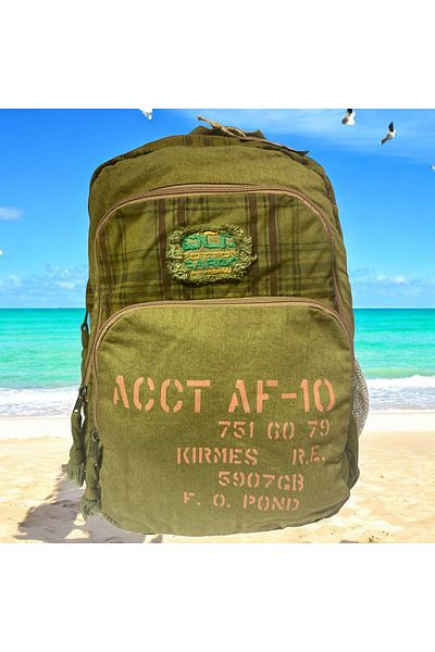 Old Cotton Quality Colorful Vintage Disayn Backpack Trip School Travel Bag 30cm X 42cm