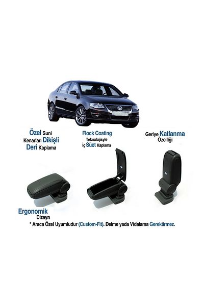 TUNAX OTO For Passat B6 Car Specific Armrest Armrest Without Screw 2006 2007 2008 2009 2010