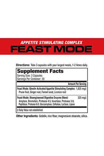 MuscleMeds Feast Mode, Weight Gain Pill, 90 Caps, 30 Servings