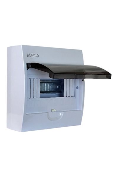ALEDIO Tablou electric Aledio A08M1PT, 8 module, 1 rând, IP50, alb, 184x200x95mm