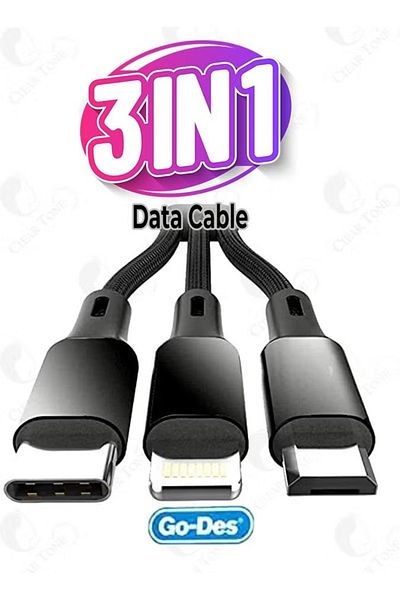 Go-Des Multi Charging Universal Cable 3 IN 1 l USB to Type C