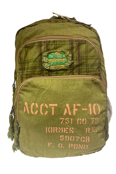 Old Cotton Quality Colorful Vintage Disayn Backpack Trip School Travel Bag 30cm X 42cm