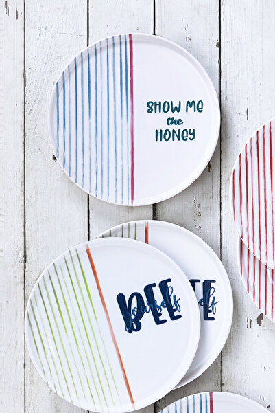 Fecra Text 6 Piece Cake Plate Set