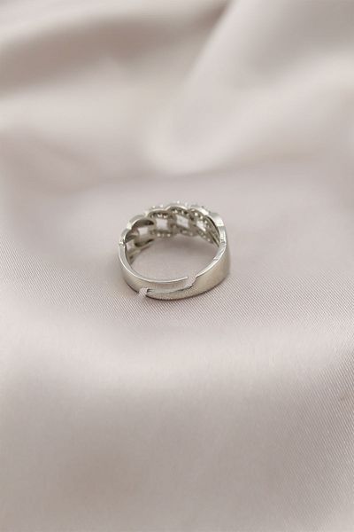 Skygo Silver Color Metal Chain Model Stone Women's Ring - Tj-byk2200