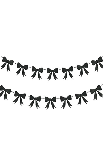 Partifabrik Μαύρο Ασημί Στολίδι Φιόγκος 11 Συσκευασία