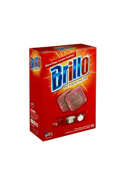 Brillo 10-Piece Multi-Purpose Heavy Duty Steel Wool Soap Pad Red