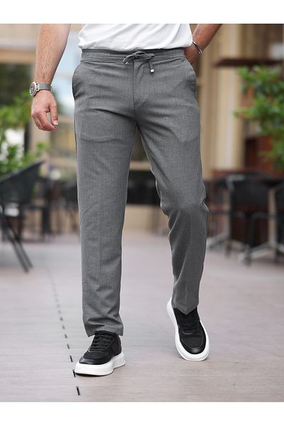 BASEL.CO Comfortable Stylish Easy-Iron Slim Fit Fabric Jogger Pants