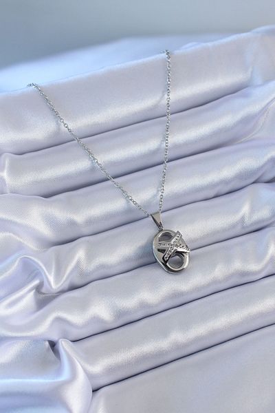 Skygo 316L Steel Silver Color Zircon Stone Women's Necklace - TJ-BKO7634