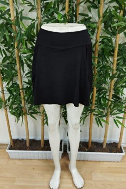 Mossta Fusta scurtă Sandy cu talie înaltă și detaliu de buzunar - Negru