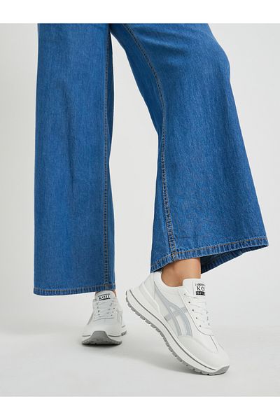 Styli Round Toe Lace-Up Chunky Sneakers with Back Pull Tab