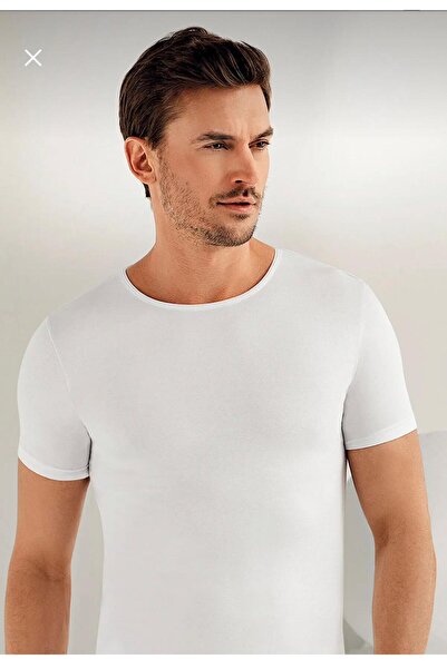 Şahinler 6 Pack Men's Lycra Crew Neck Short Sleeve Undershirt Undershirt