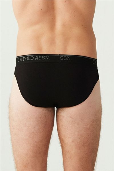 U.S. Polo Assn. Slip bărbați din bumbac negru 3 bucăți