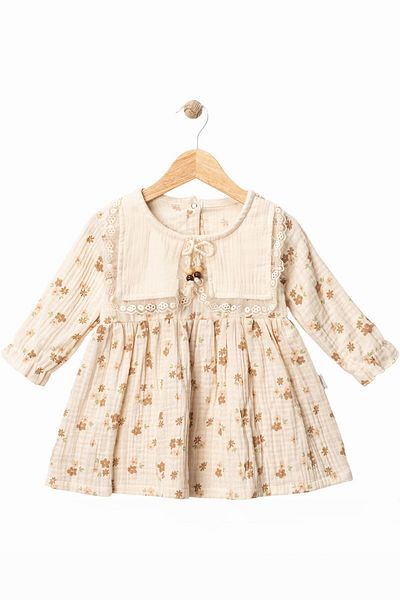 minuma Baby Girl Sailor Collar Floral Patterned Dress 9/24 Months