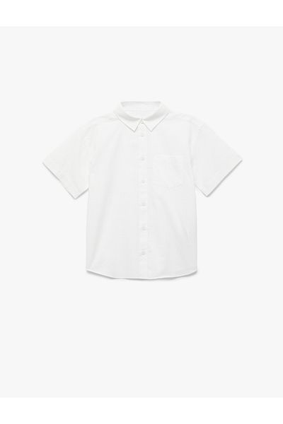 Koton New Season Cotton Classic Collar Short Sleeve Shirt