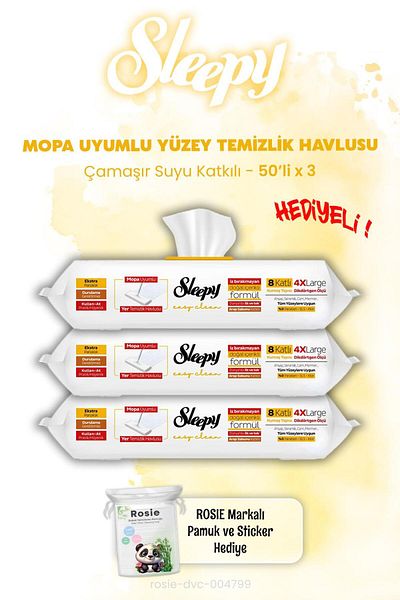 Sleepy Mopa Compatible Arabian Soap Wet Wipes 50Pcs X 3 and Rosie