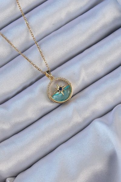Skygo 316L Steel Zircon Stone Marine Look Polar Star Necklace - Tj-Bko9113