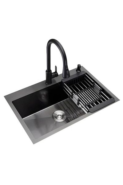 Rovitech Chiuveta bucatarie + baterie, inox, HS, 72x49x25