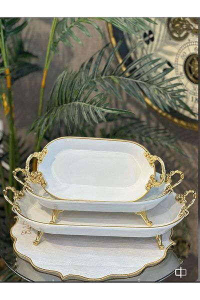 DM HOME 3-Piece Porcelain Presentation with Handle